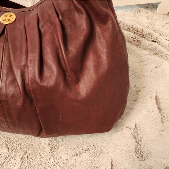 TORY BURCH BURGANDY HOBO BAG - Picture 4 of 16